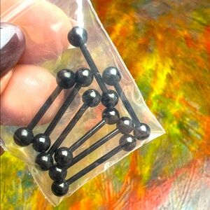 Tongue bars lot of 8 brand new BLACK TONGUE BARS bundle set